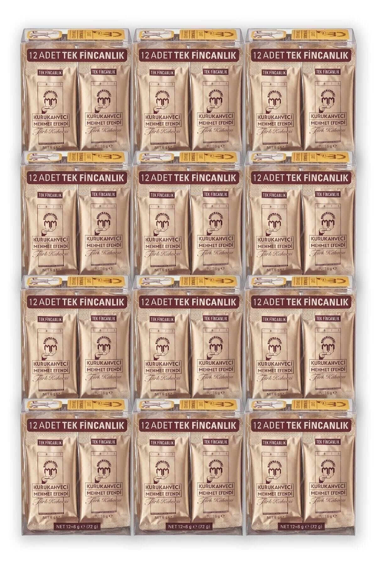 Kurukahveci Mehmet Efendi Türk Kahvesi 12*6 G Tek Içimlik Folyo Ambalaj X 12 Adet 8690627000310